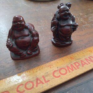 Buddhas - 2 Red Resin Small Statues